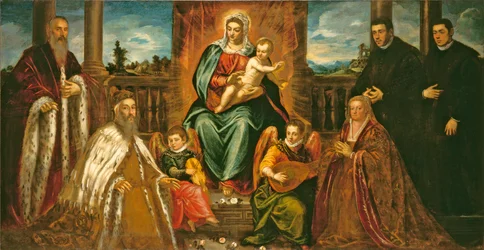 Doge Alvis Mocenigo e Família antes da Madonna e da Criança, c.1573